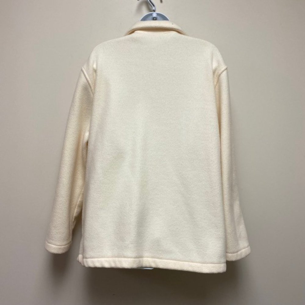 Alfred Dunner Zip Up Fleece Jacket w/Beaded‎ Floral Applique - Picture 9 of 10